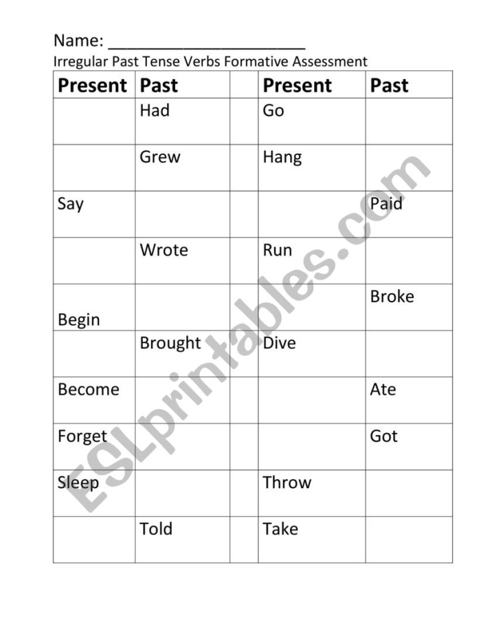 Second grade grammar worksheet showing irregular plural noun exercises with examples like tooth to teeth and baby to babies