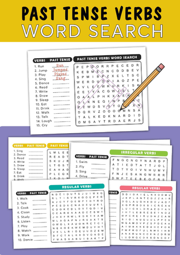 Irregular Past Tense Verbs Word Search for Second Graders Students engaging with a word search worksheet focusing on irregular past tense verbs