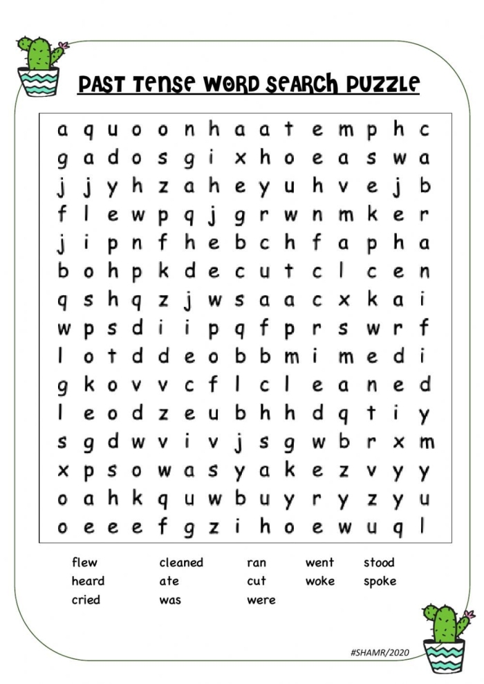 Irregular Past Tense Verbs Word Search for Second Graders Students engaging with a word search worksheet focused on irregular past tense verbs