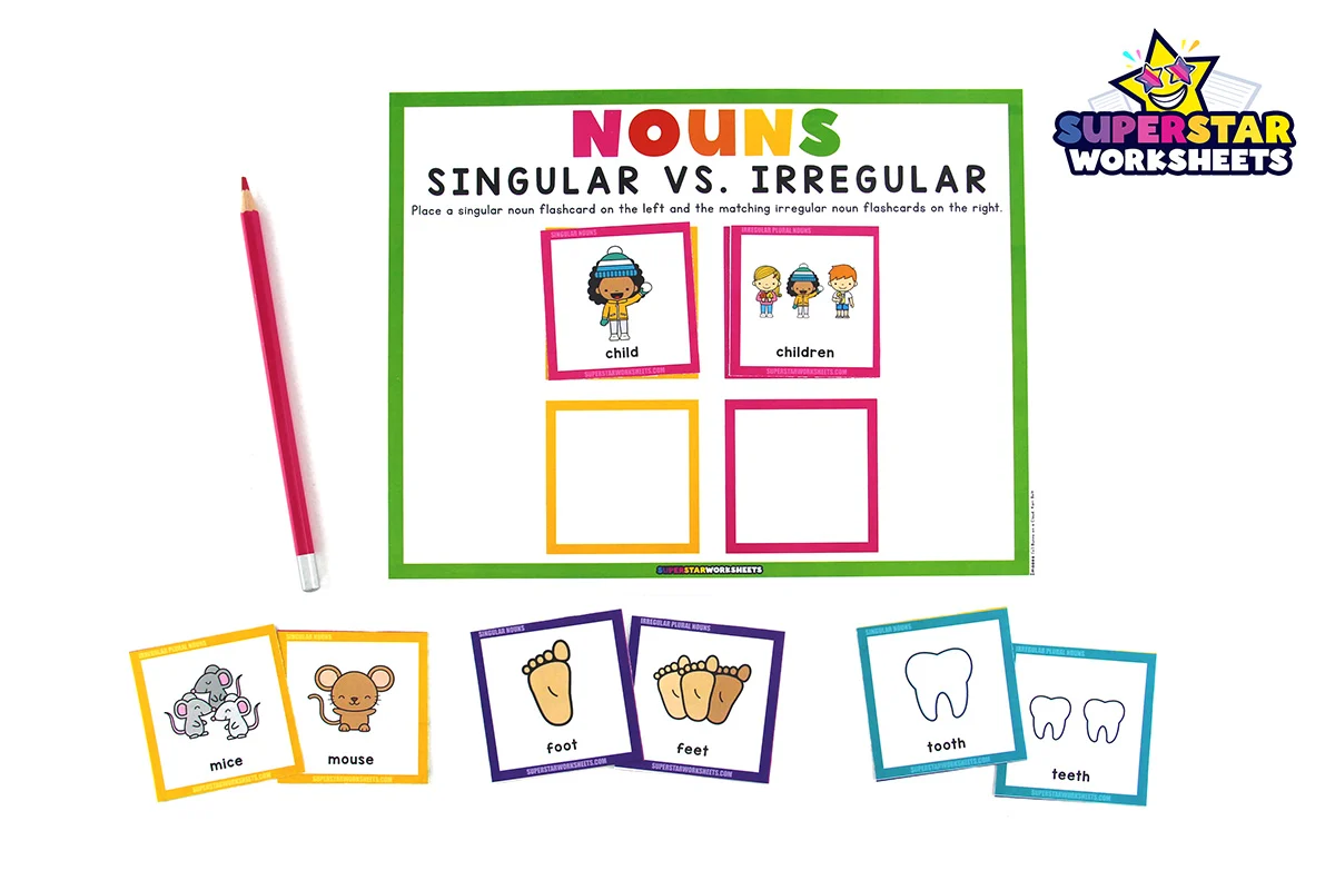 Irregular Plural Noun Match Worksheet 25 Second grade students matching irregular plural nouns on a worksheet exercise