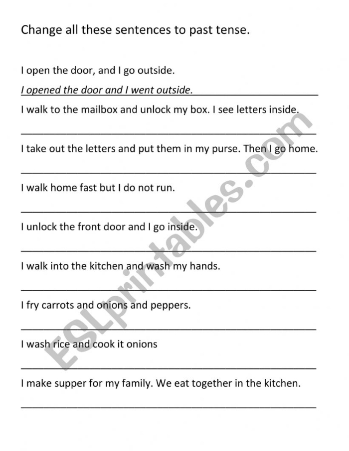 Irregular Past Tense Verbs Grammar Practice Worksheet for Second Grade Second grade worksheet for converting present tense verbs into irregular past tense forms