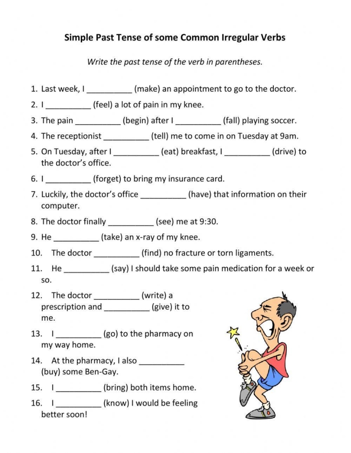 Irregular Past Tense Verbs Check-in Worksheet for Second Grade Writing Second grade students completing an irregular past tense verbs assessment worksheet