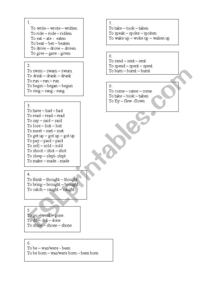 Third grade student completing an irregular verbs worksheet with a life science theme