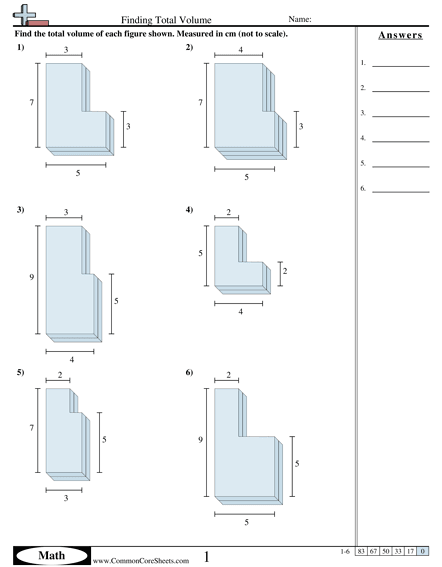 A fifth-grade worksheet focused on calculating the volume of irregular shapes. Irregular Volume Shapes Worksheet for Fifth Grade Students.