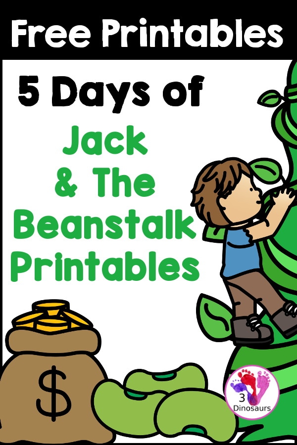 Kindergarten worksheet featuring jumbled scenes from Jack and the Beanstalk for students to cut and sequence