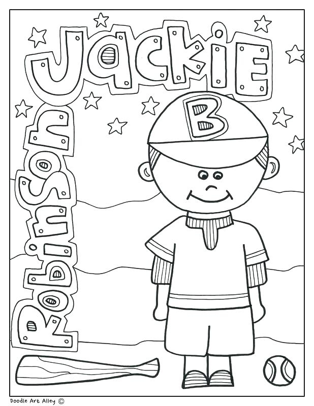 Preschool Economics Worksheet 22 Jackie Robinson Coloring Activity Jackie Robinson baseball player coloring page for preschool students