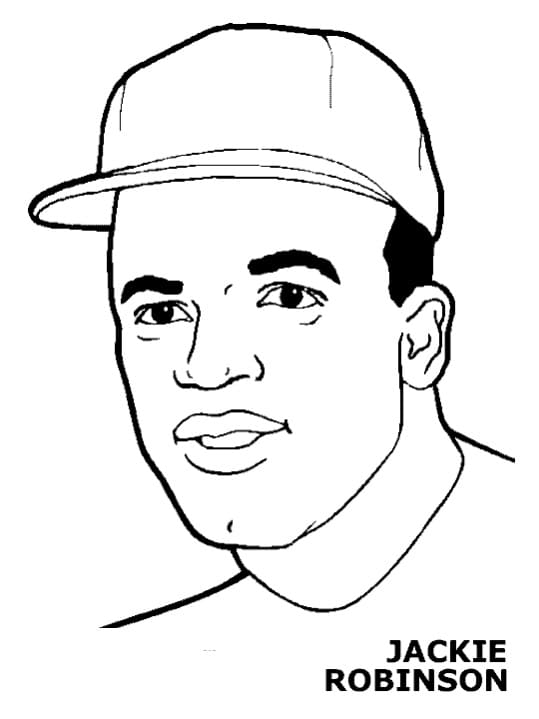 Jackie Robinson Coloring Page Worksheet Number 17 Preschool coloring sheet of Jackie Robinson featuring a baseball player character