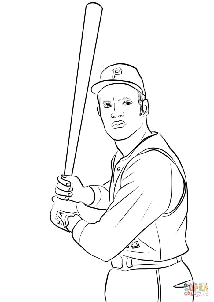 Pre-K economics activity 13 featuring Jackie Robinson coloring sheet for young learners Jackie Robinson coloring page for preschool economics worksheet showing the pioneering baseball player