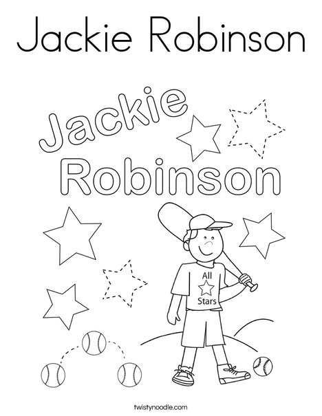 Jackie Robinson Baseball Hero Coloring Sheet 11 Jackie Robinson coloring page worksheet for preschool students showing a baseball player in uniform
