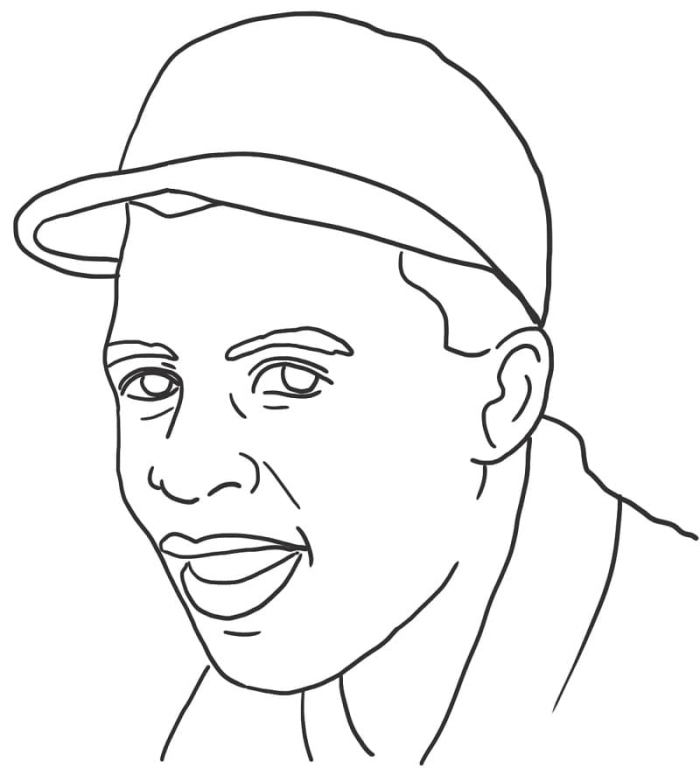 Jackie Robinson Baseball Legend Worksheet Image 6 Jackie Robinson coloring page for pre-K students featuring the legendary baseball player who broke barriers in professional sports