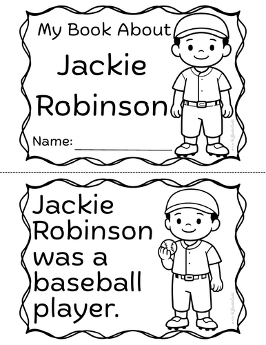 Jackie Robinson biography worksheet for third graders focusing on sequence of events