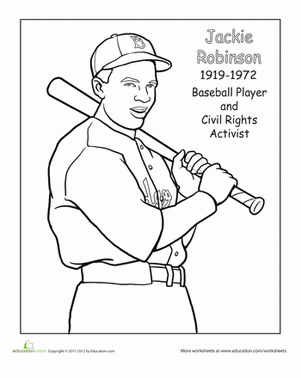 Jackie Robinson Biography worksheet for third graders focusing on sequence of events