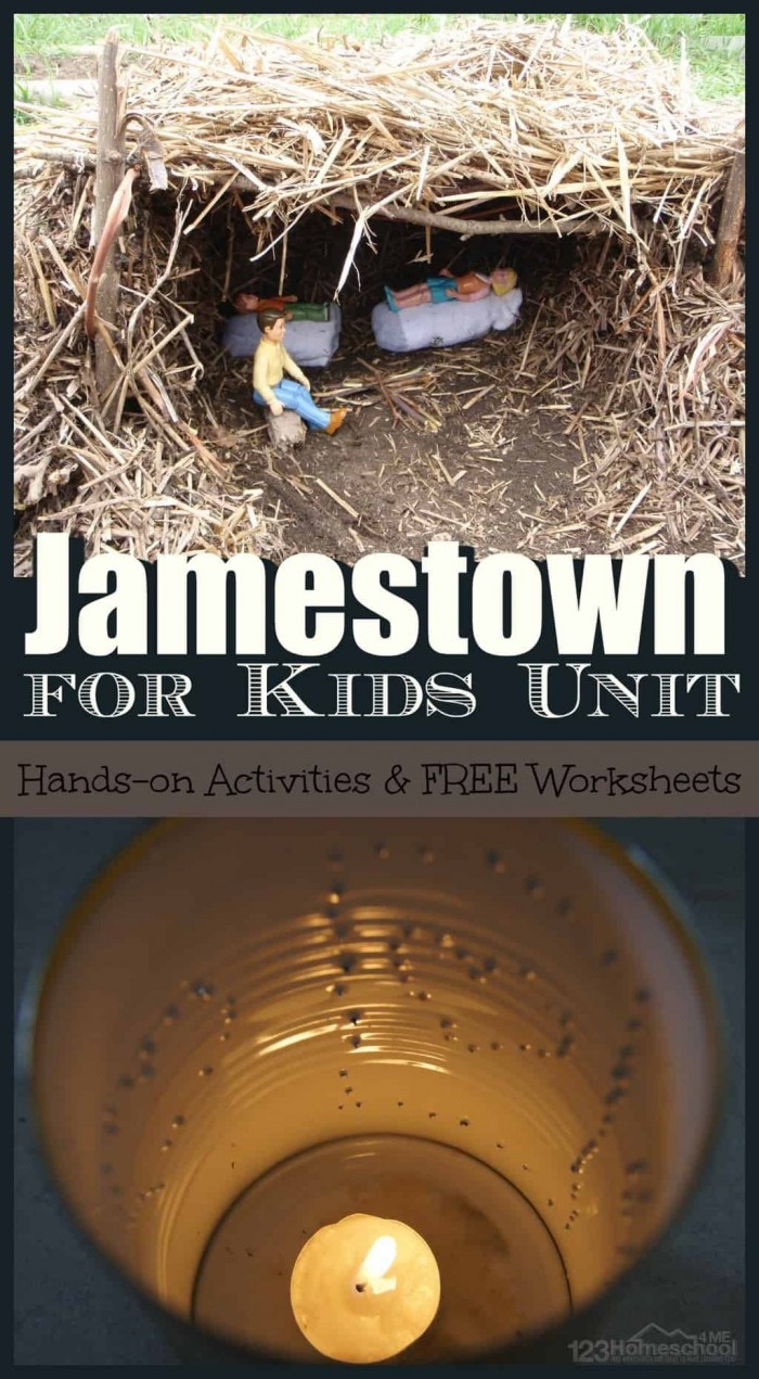 Educational resource on Colonial America: Jamestown for social studies lessons Worksheet featuring key information about the Jamestown colony and its settlers for fourth-grade students