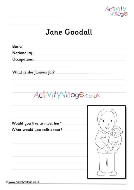 Second grade reading worksheet about Jane Goodall the scientist and conservationist with questions about ratios and proportions