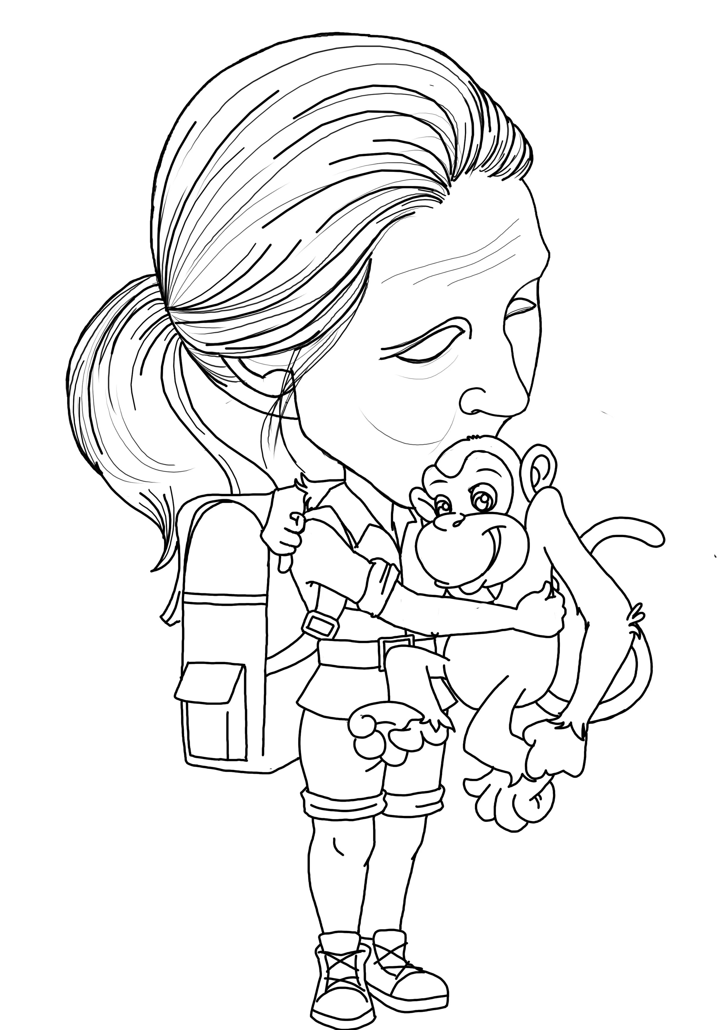 Inspiring educational activity featuring Jane Goodall for preschoolers Jane Goodall coloring page worksheet for young animal lovers in Pre-K