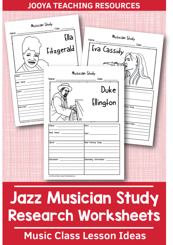 History of Jazz worksheet for fourth graders, focusing on African-American contributions to music
