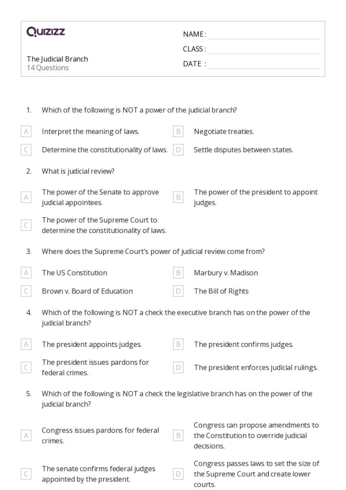 Judicial Branch Graphic Organizer Worksheet for Sixth Grade Lesson 11 Sixth grade student completing a graphic organizer about the judicial branch of government