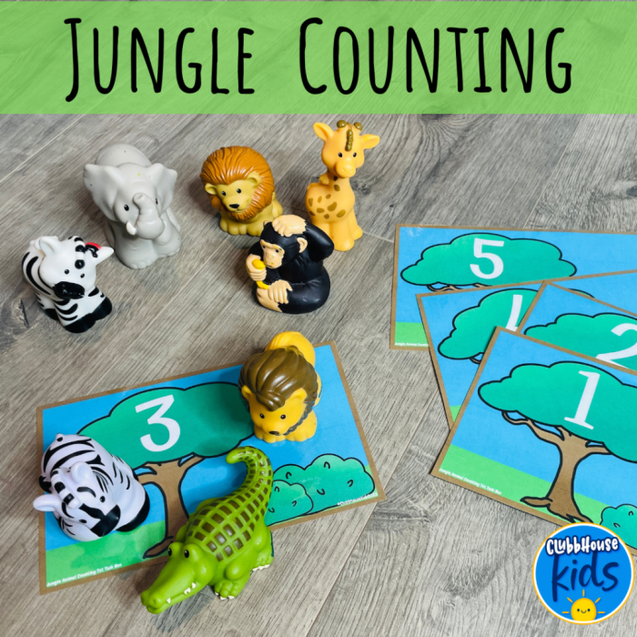Jungle Addition worksheet for first graders featuring fun one and two digit math problems