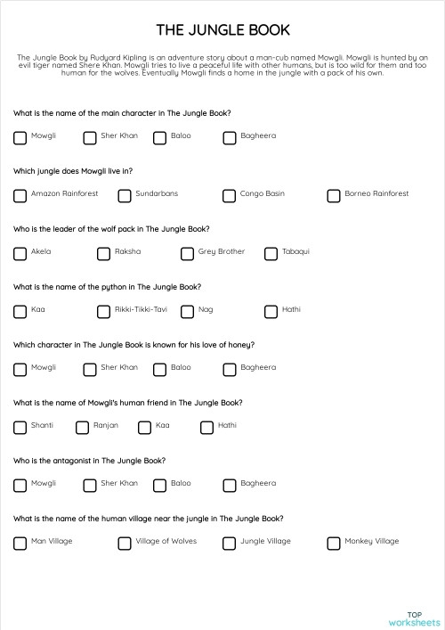 Exponents and Roots worksheet for Fifth Grade Reading for Fluency: The Jungle Book worksheet for Fifth Grade