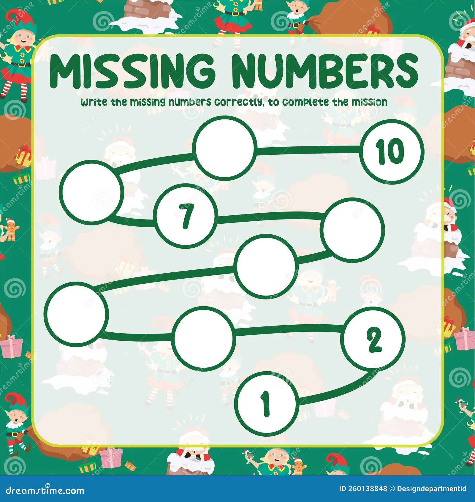 Kindergarten worksheet showing a math missing numbers game with Jungle Joe for practicing three-digit counting