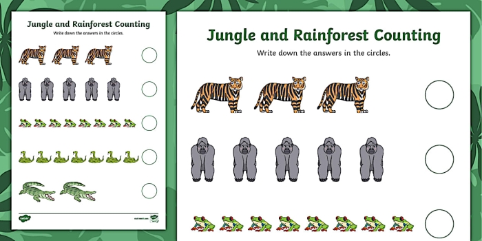 First grade jungle subtraction worksheet featuring animal illustrations and math problems for practice