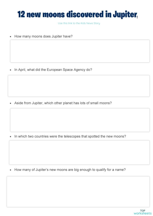 Astronauts navigating a maze to find Jupiter in a fun worksheet for first graders