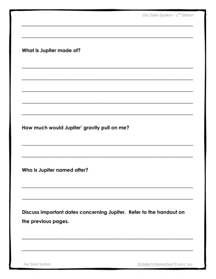 A first grade physical science worksheet featuring astronauts navigating a path to the planet Jupiter
