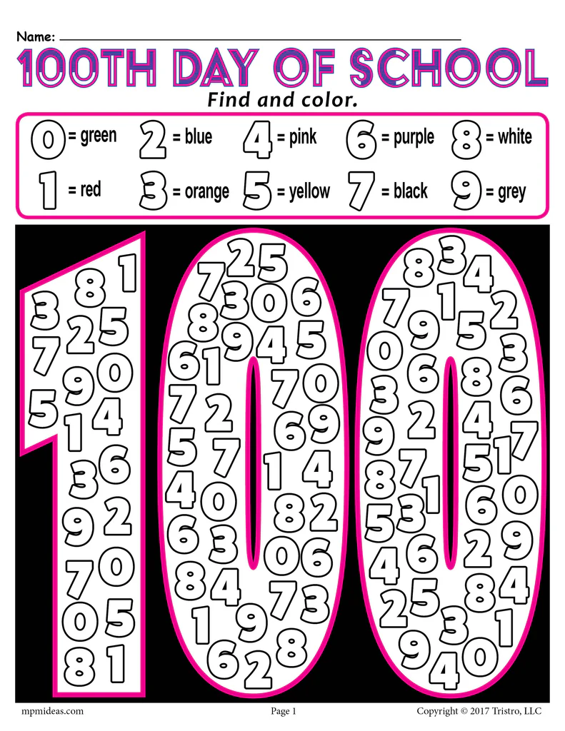 Colorful 100th Day Counting Reader worksheet designed for kindergarten students to learn counting by ones and tens. Engaging booklet for celebrating the 100th day of school with fun counting activities.