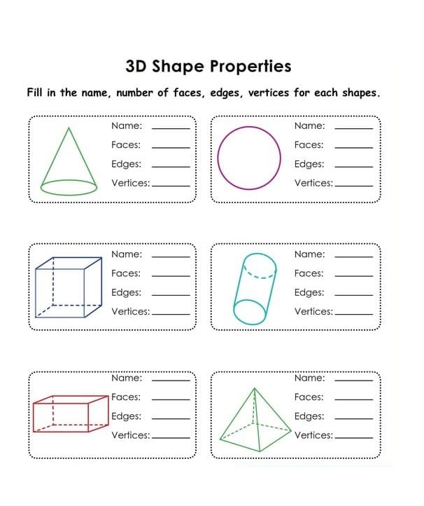 Engaging 3D Shapes in the World worksheet for young learners Worksheet featuring 3D shapes in everyday life for kindergarten phonics practice