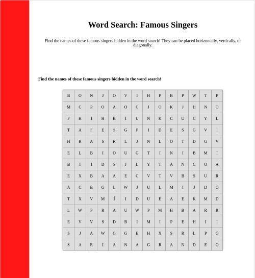 Kindergarten algebra word search worksheet focusing on letters A B and C