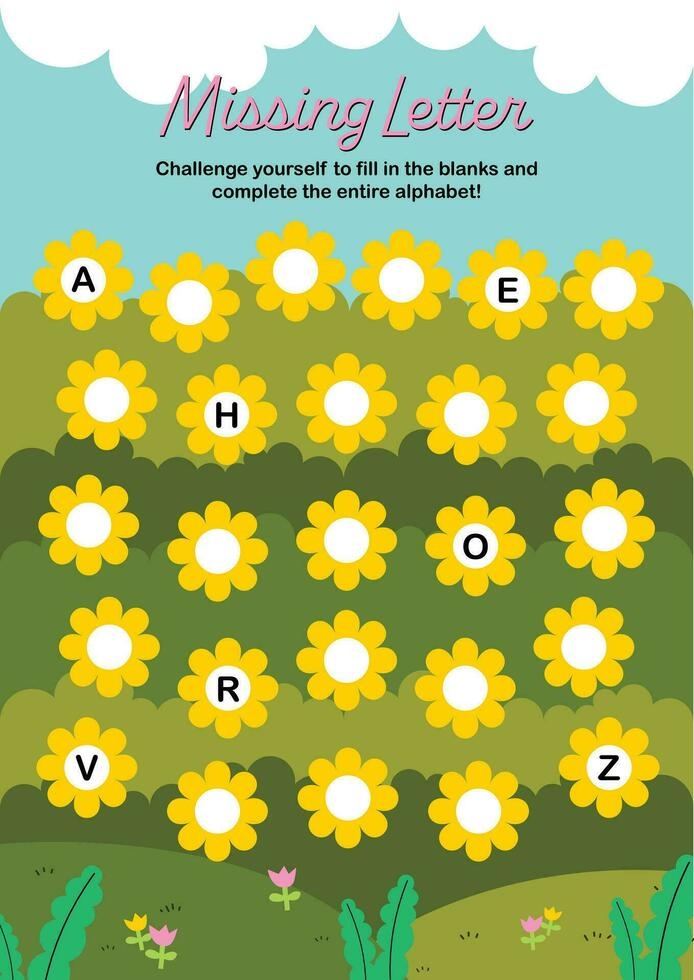 Kindergarten Earth and Space Science ABC fill in the blank worksheet for alphabet practice