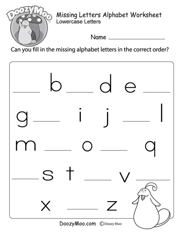 Kindergarten Earth and Space Science ABC fill in the blank activity sheet 6