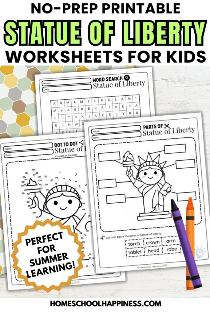 Colorful paper Statue of Liberty crown for kids to create this 4th of July