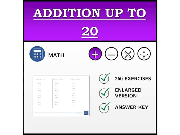 Engaging addition activity featuring balloons for young learners to sum up to 20 Colorful worksheet for kindergarten students to practice adding numbers up to 20 with balloons