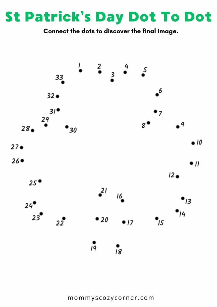 St. Patricks Day Number Practice Worksheet 22 Kindergarten St. Patrick's Day connect the dots math worksheet with addition sums up to 67