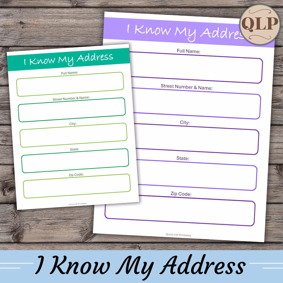 Kindergarten worksheet featuring a printable envelope template to help children practice writing their home address