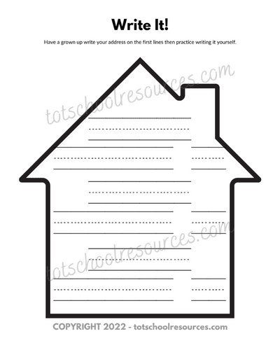 Colorful envelope template for kindergarten students to practice writing their address