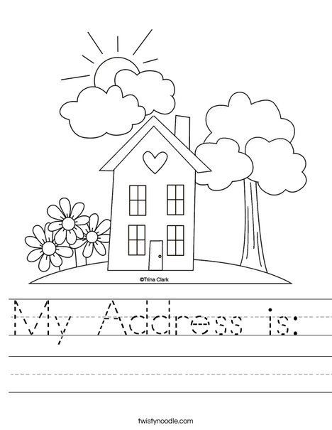 Colorful envelope template for kindergarten students to practice writing their address