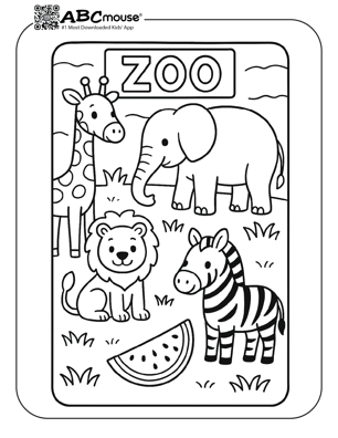 At the Zoo Multiplication Practice Worksheet for Kindergarteners Kindergarten student identifying adjectives on an At the Zoo multiplication worksheet