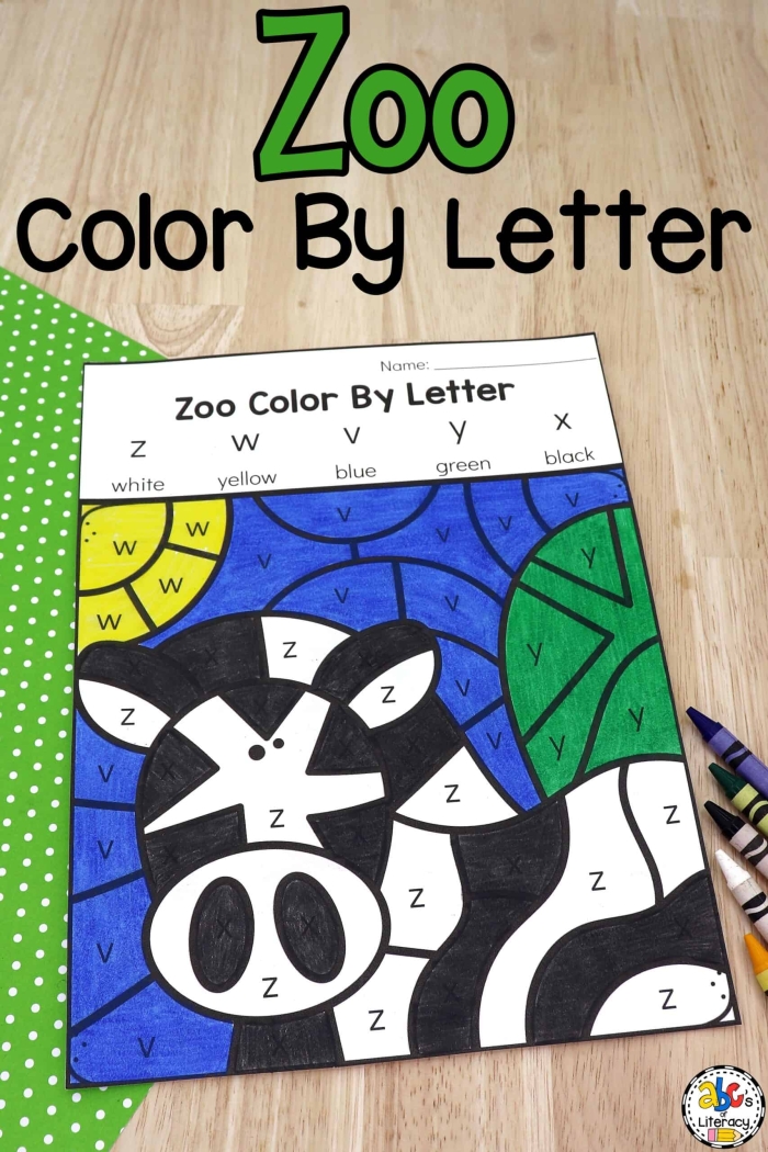 Kindergarten division worksheet focusing on coloring uppercase and lowercase letters image 16 Color the Letters! worksheet for kindergarten students practicing uppercase and lowercase division number 16