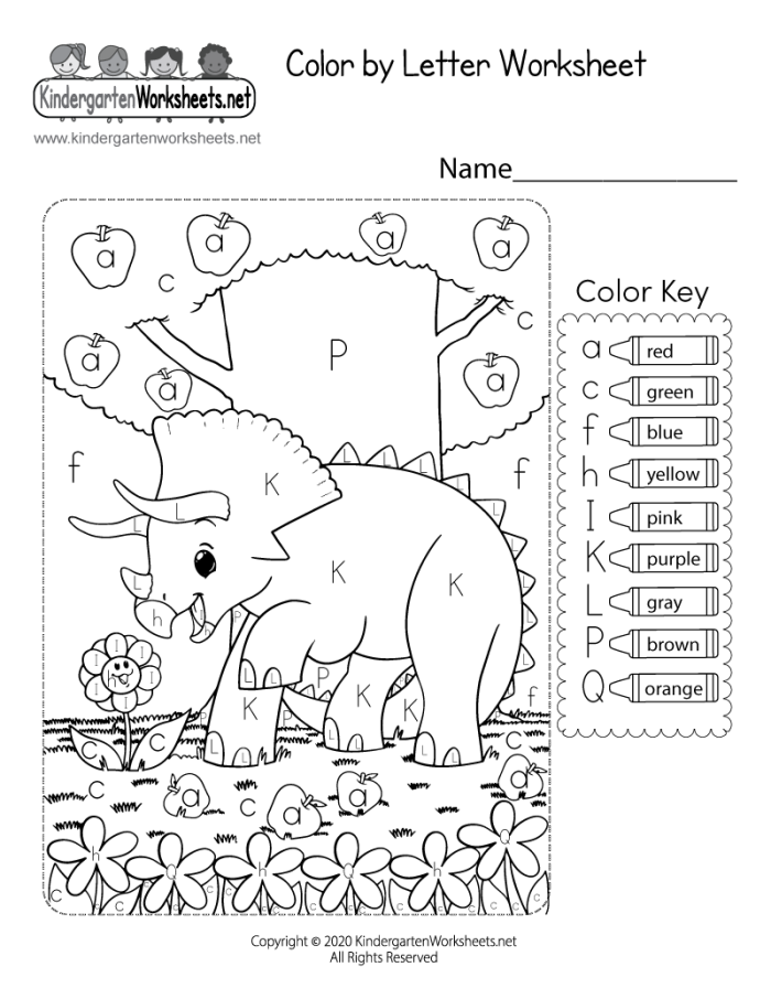 Color the Letters Division Activity 14 for Learning Uppercase and Lowercase Recognition Kindergarten student coloring uppercase and lowercase letters to practice letter differentiation on a division worksheet