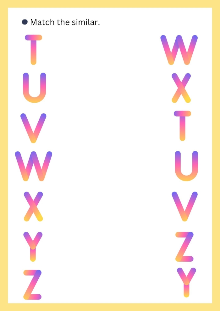 Reading worksheet for Kindergarten Alphabet Match Up worksheet for Kindergarten