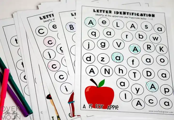 Uppercase Letter Recognition worksheet for Kindergarten
