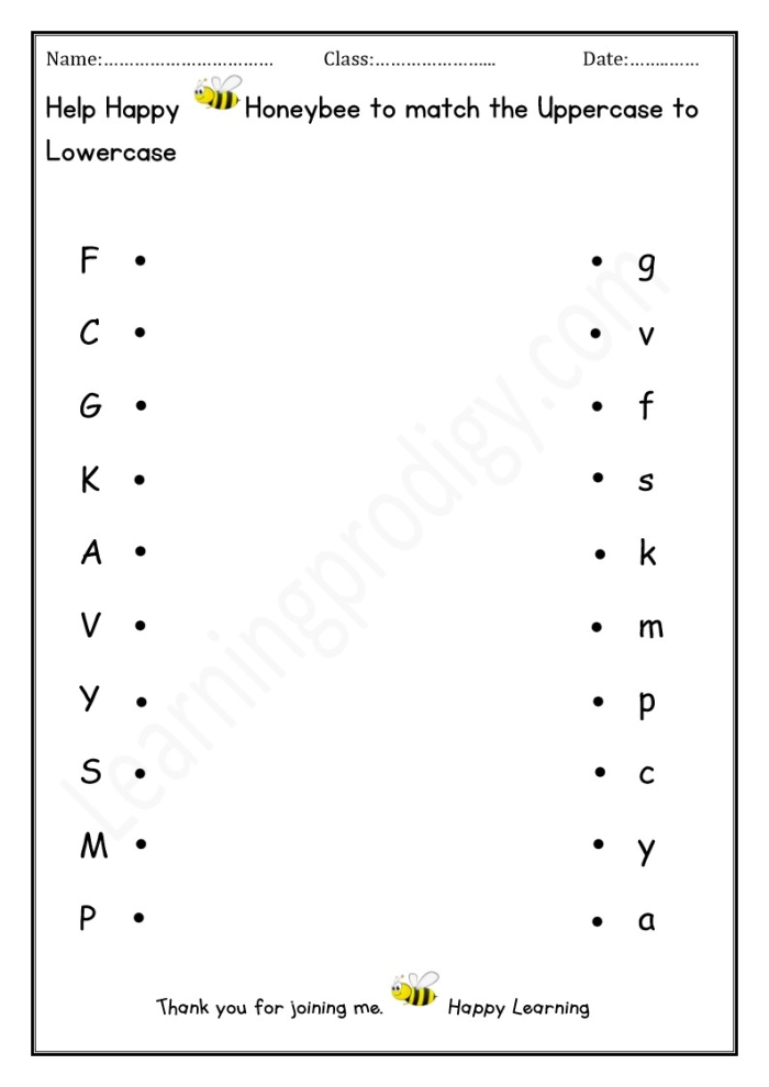 Alphabet Match Up Worksheet Kindergarten Letter Sounds Activity 9 Kindergarten student completing an alphabet match up worksheet to practice letter sounds