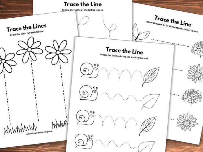Kindergarten student following the letter maze from A to K on a printable worksheet