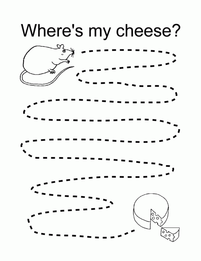 Kindergarten worksheet showing a path connecting letters from A through K for alphabet practice