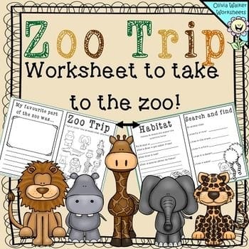 At the Zoo Multiplication Practice Worksheet Number 13 Kindergarten student completing an At the Zoo multiplication worksheet featuring animal illustrations