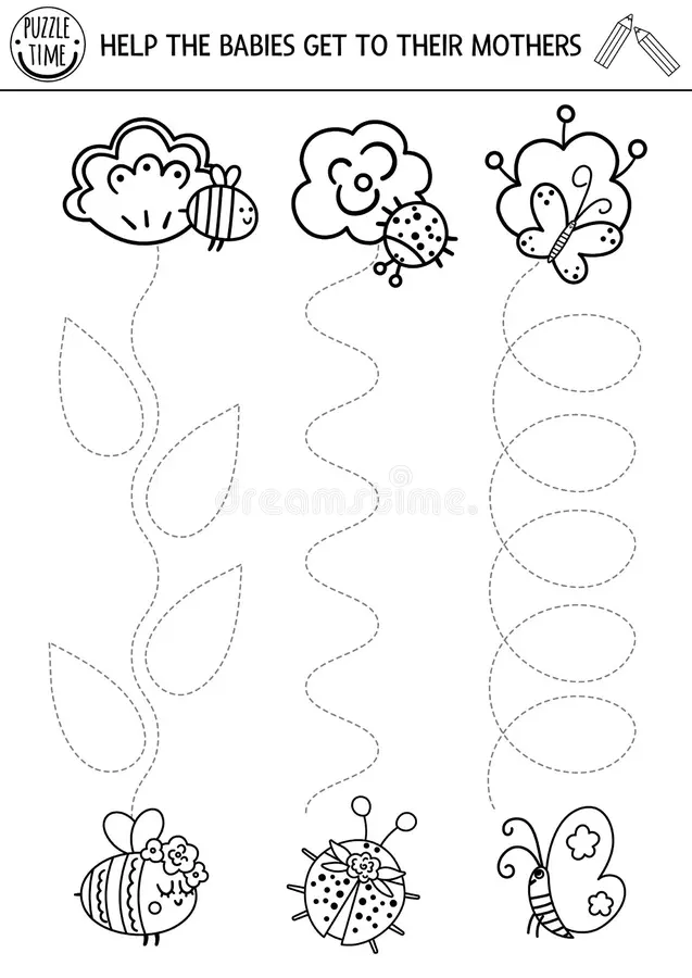 Kindergarten physical science coloring worksheet featuring a mother and child animal pair