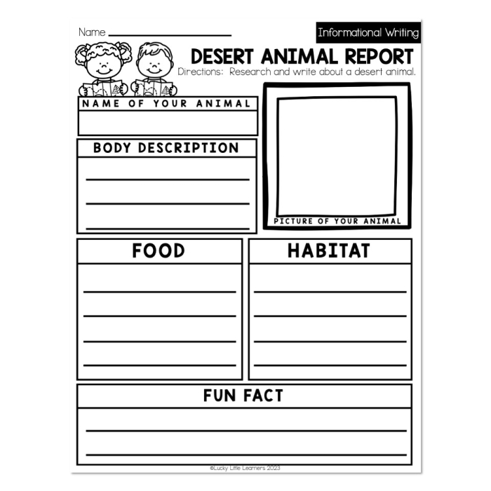 All About Animals Report worksheet for handwriting practice Colorful worksheet for Kindergarten students to create an animal report