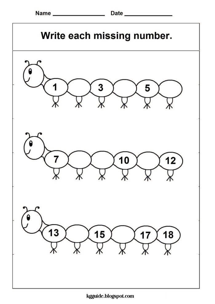 Missing Numbers Counting Bee Worksheet 23 for Kindergarten Math Practice Kindergarten student filling in missing numbers on a cute bee-themed honeycomb counting worksheet